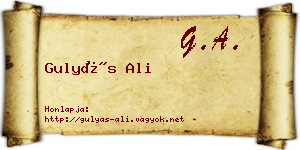 Gulyás Ali névjegykártya